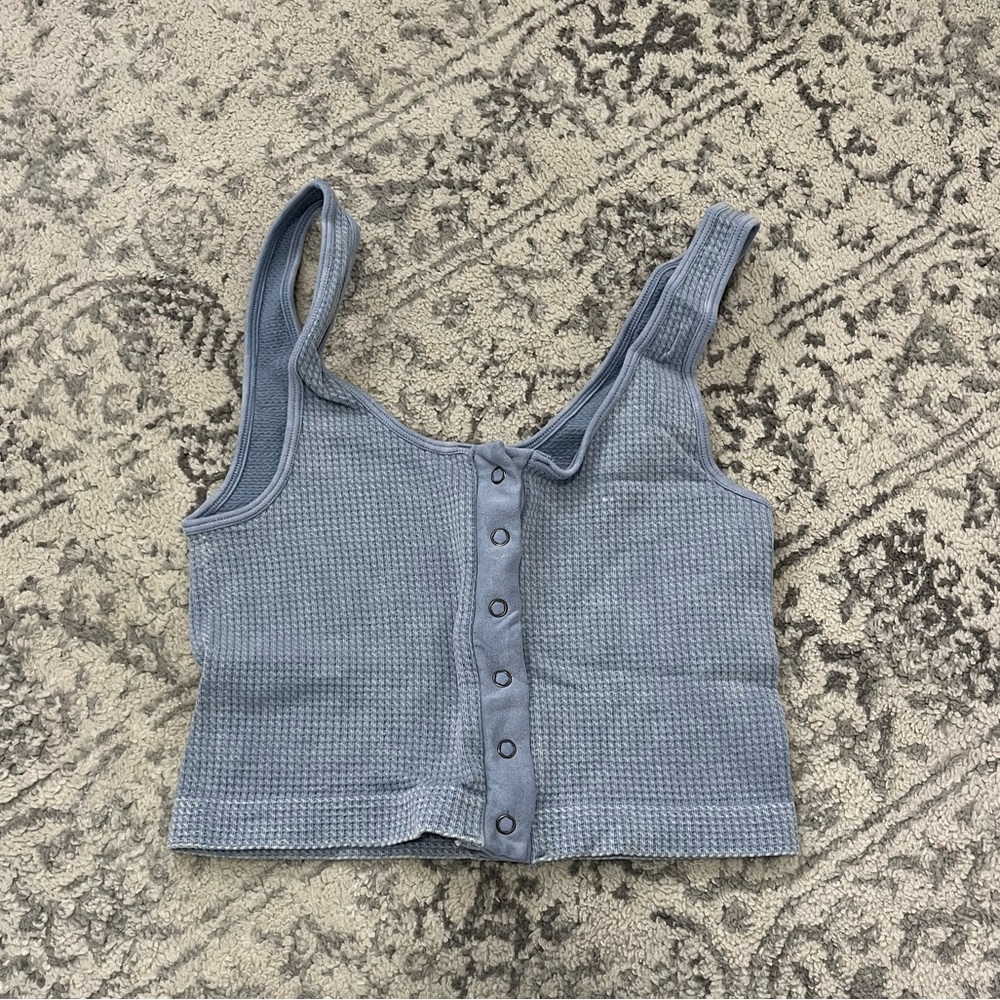Cute light blue button up tank